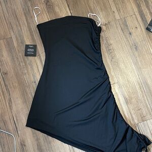 Lulu's Elegant Black Asymmetrical Dress NWT